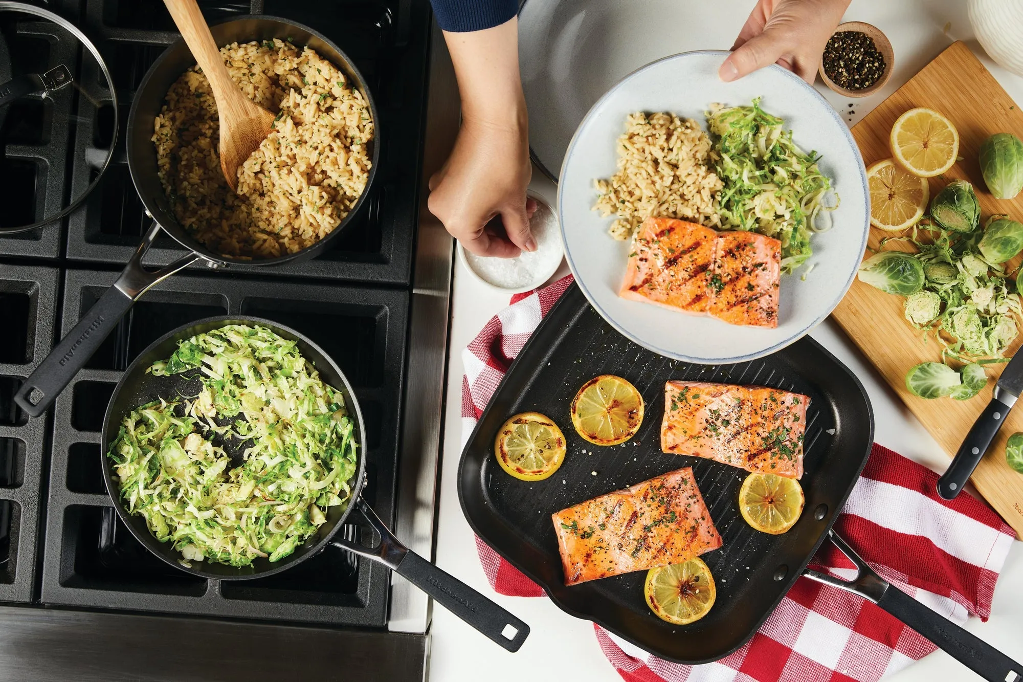 KitchenAid Hard Anodized Nonstick Cookware Set, 11-Piece, Onyx Black