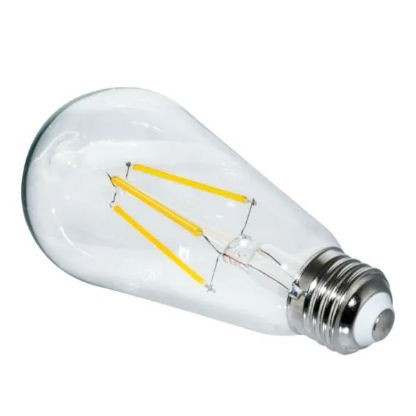 LED Filament Edison Light Bulb - ST19 Vintage - 7 Watt - Clear - 3000K