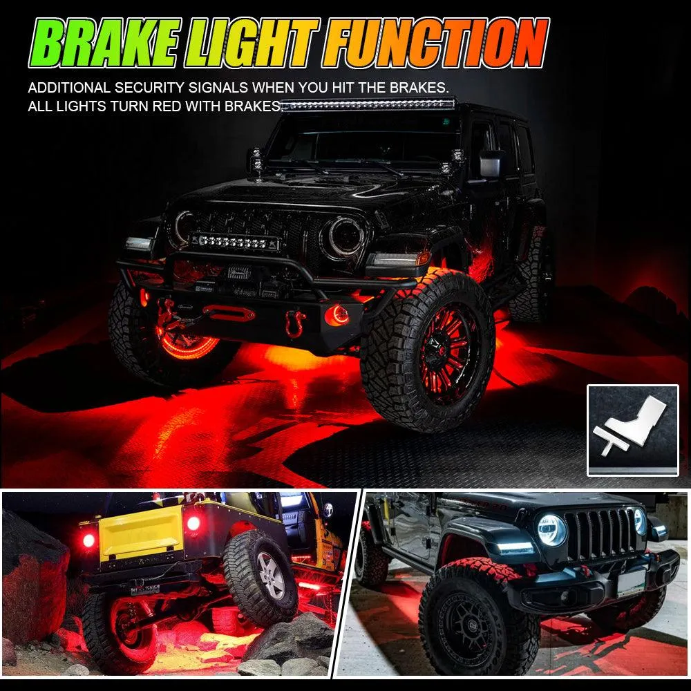 Magic Dream Color RGB Underglow Lights LED Strip Lights Kit with Bluetooth APP & Wireless Remote Control with Brake Light Function