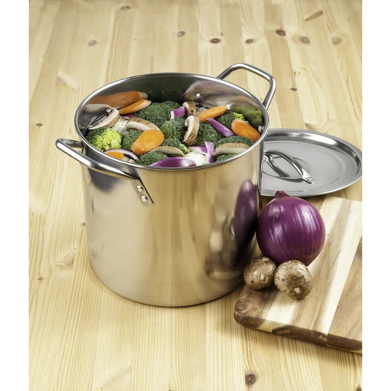 McSunley Stainless Steel Stock Pot 11 in. 16 qt Silver