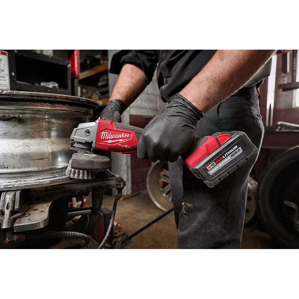 Milwaukee M18 Fuel 4-1/2" - 5" Variable Speed Braking Grinder, Paddle Switch No-Lock