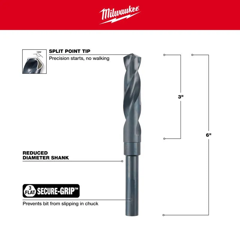 Milwaukee Thunderbolt 11/16 in. X 6 in. L Drill Bit 3-Flat Shank 1 pc