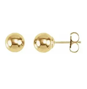 Mountz Collection 6MM Hollow Ball Stud Earrings in 14K Yellow Gold