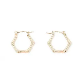 Non-Tarnish Small Bamboo Hoop Earrings - Gold Filled