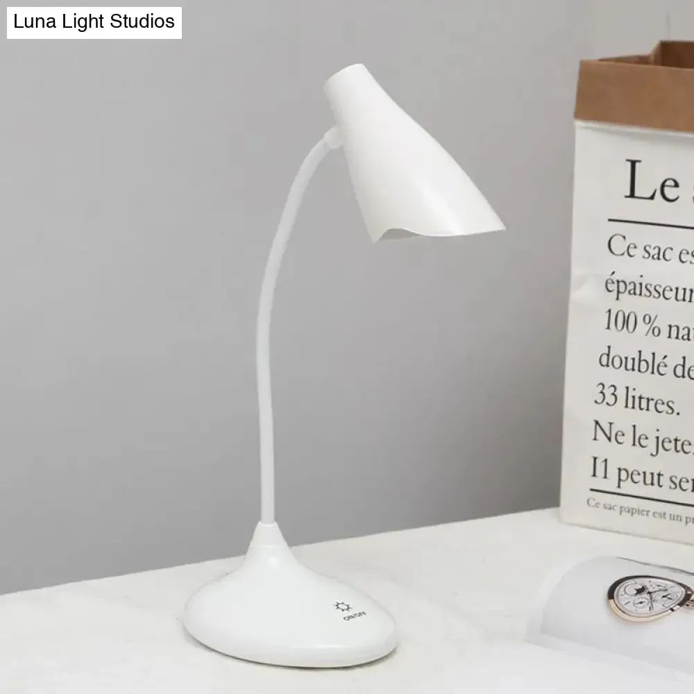 Nordic Bell-shaped LED Desk Lamp: Touch-Sensitive with USB Charging Port, Blue/Green/Pink/White