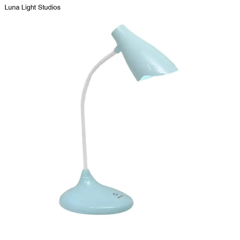 Nordic Bell-shaped LED Desk Lamp: Touch-Sensitive with USB Charging Port, Blue/Green/Pink/White