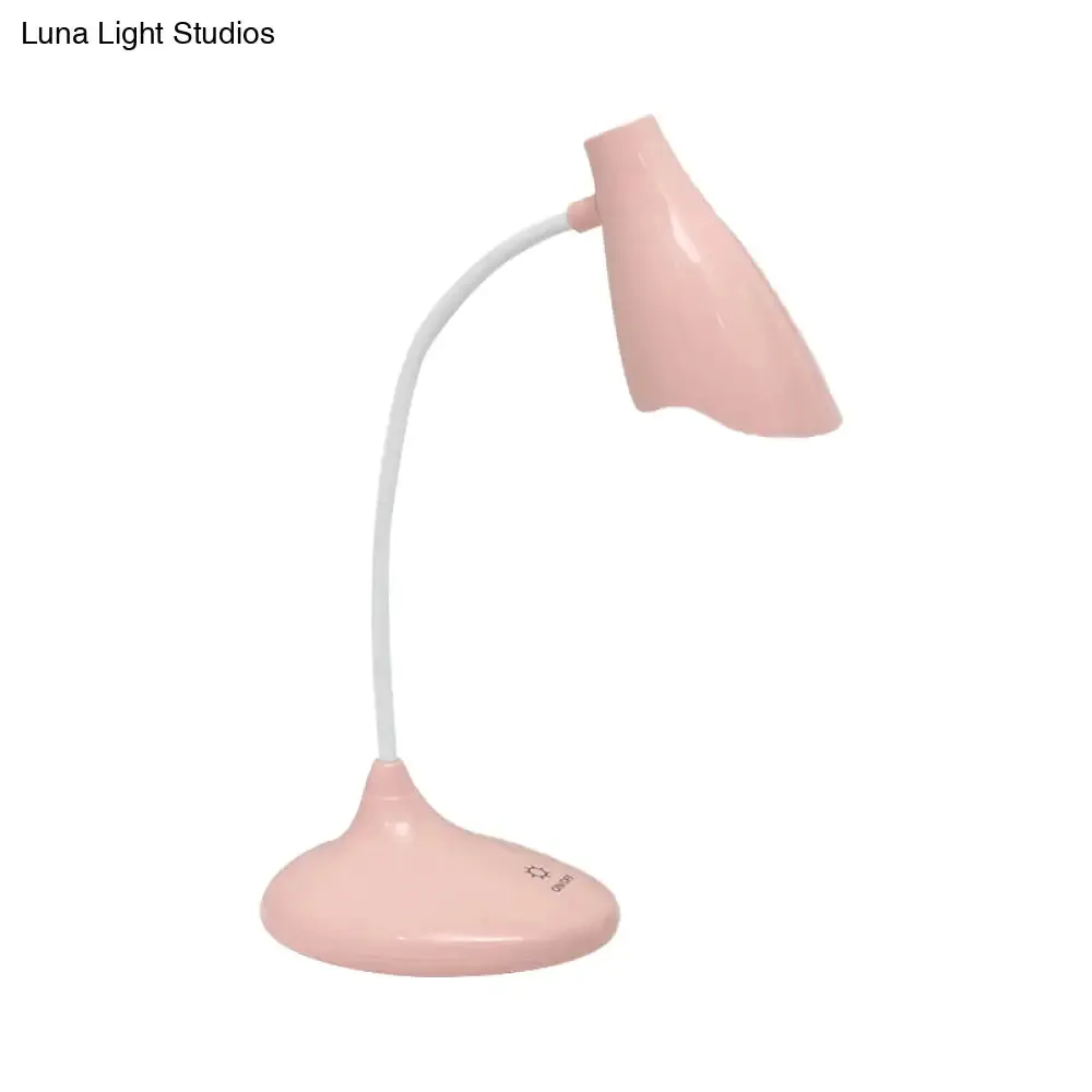 Nordic Bell-shaped LED Desk Lamp: Touch-Sensitive with USB Charging Port, Blue/Green/Pink/White