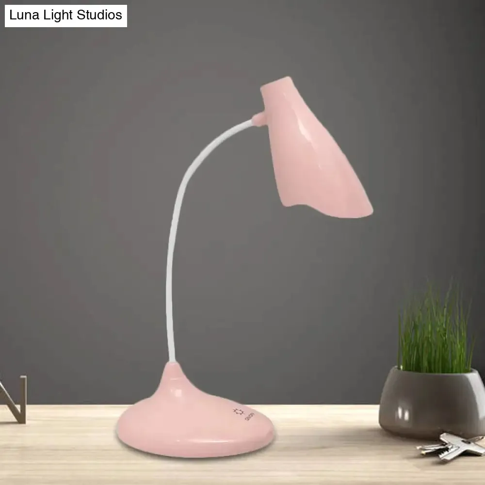 Nordic Bell-shaped LED Desk Lamp: Touch-Sensitive with USB Charging Port, Blue/Green/Pink/White