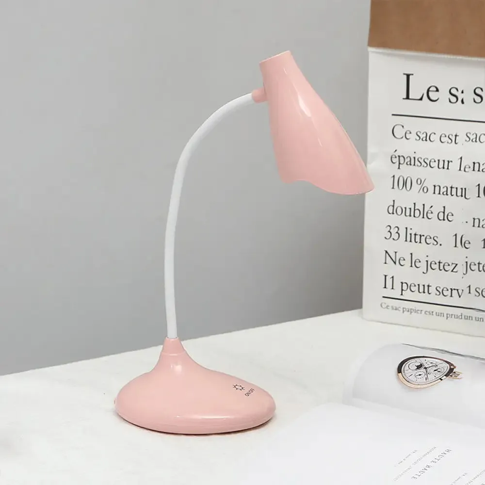 Nordic Bell-shaped LED Desk Lamp: Touch-Sensitive with USB Charging Port, Blue/Green/Pink/White