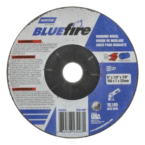 Norton 6 x 1/4 x 7/8 In. BlueFire Grinding Wheel 24 S T27 20 Count