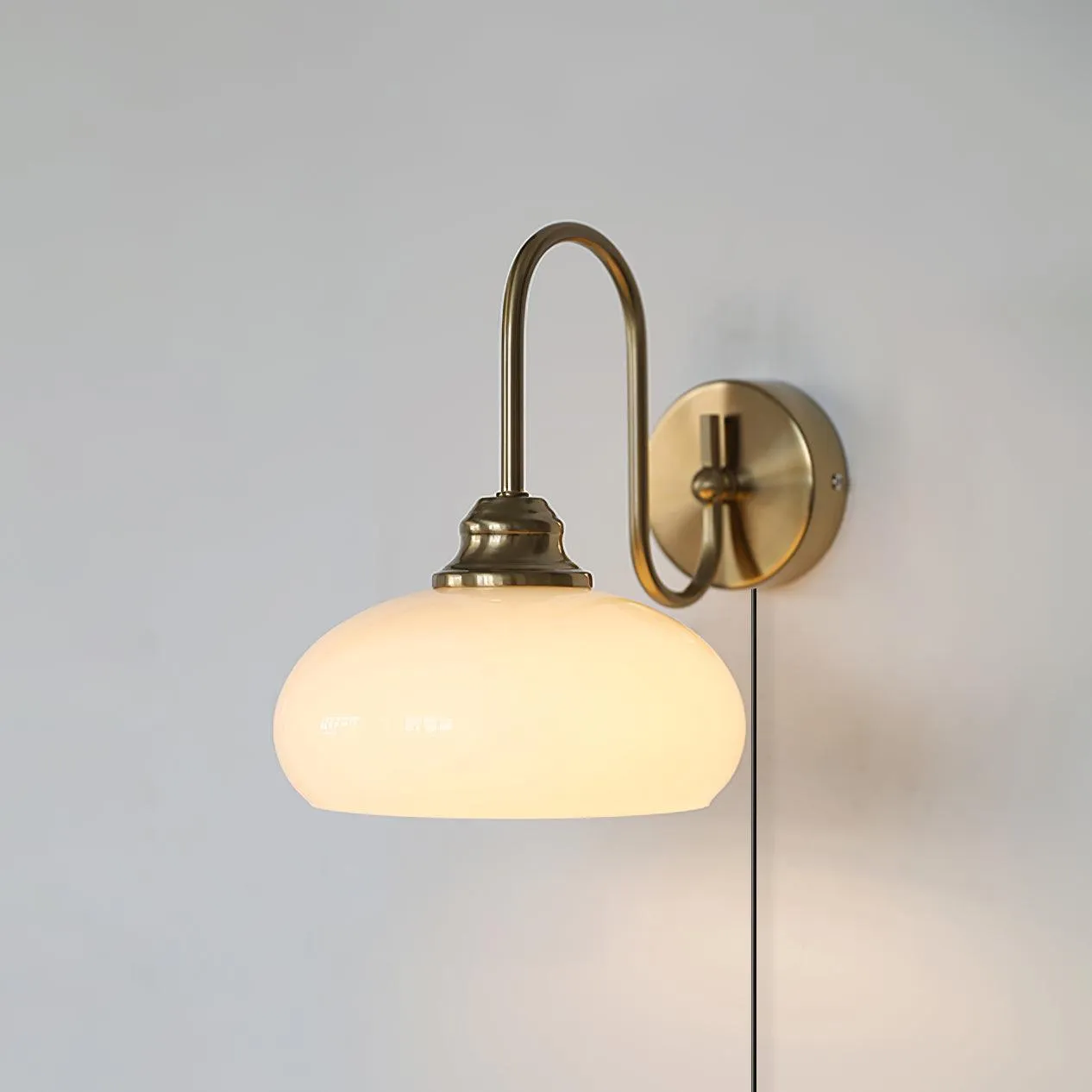 Nova Brass Plug In Wall Light