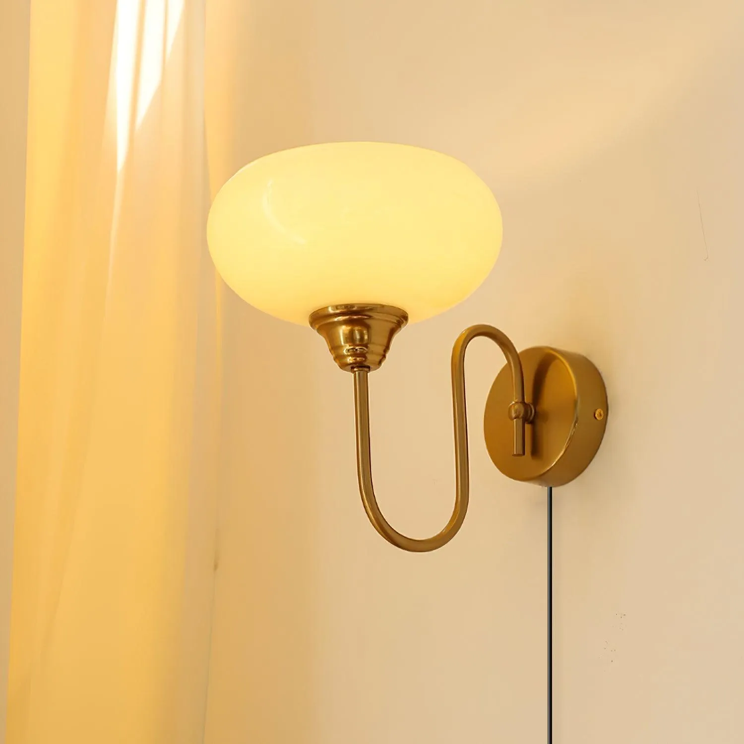 Nova Brass Plug In Wall Light