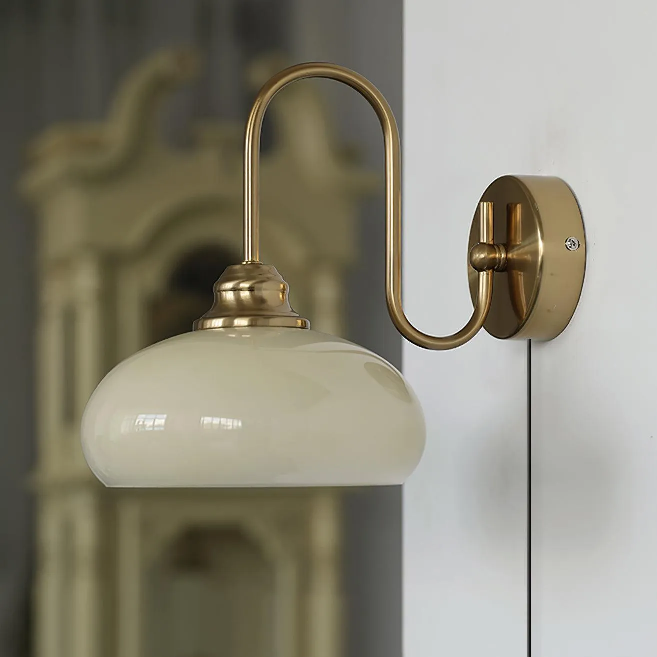 Nova Brass Plug In Wall Light