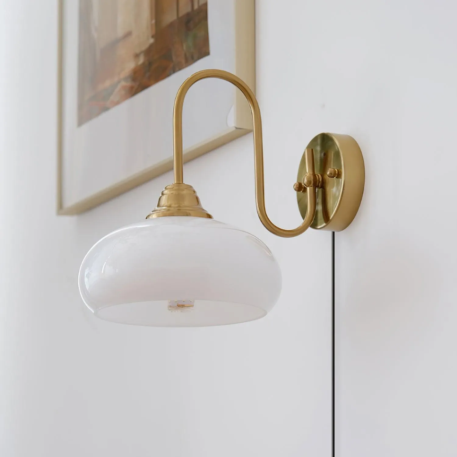 Nova Brass Plug In Wall Light