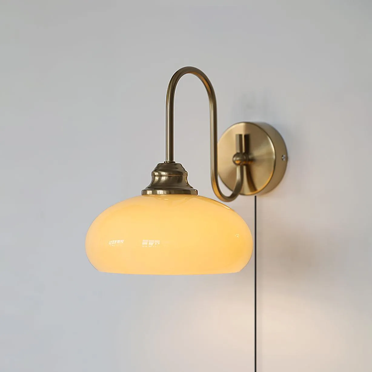 Nova Brass Plug In Wall Light