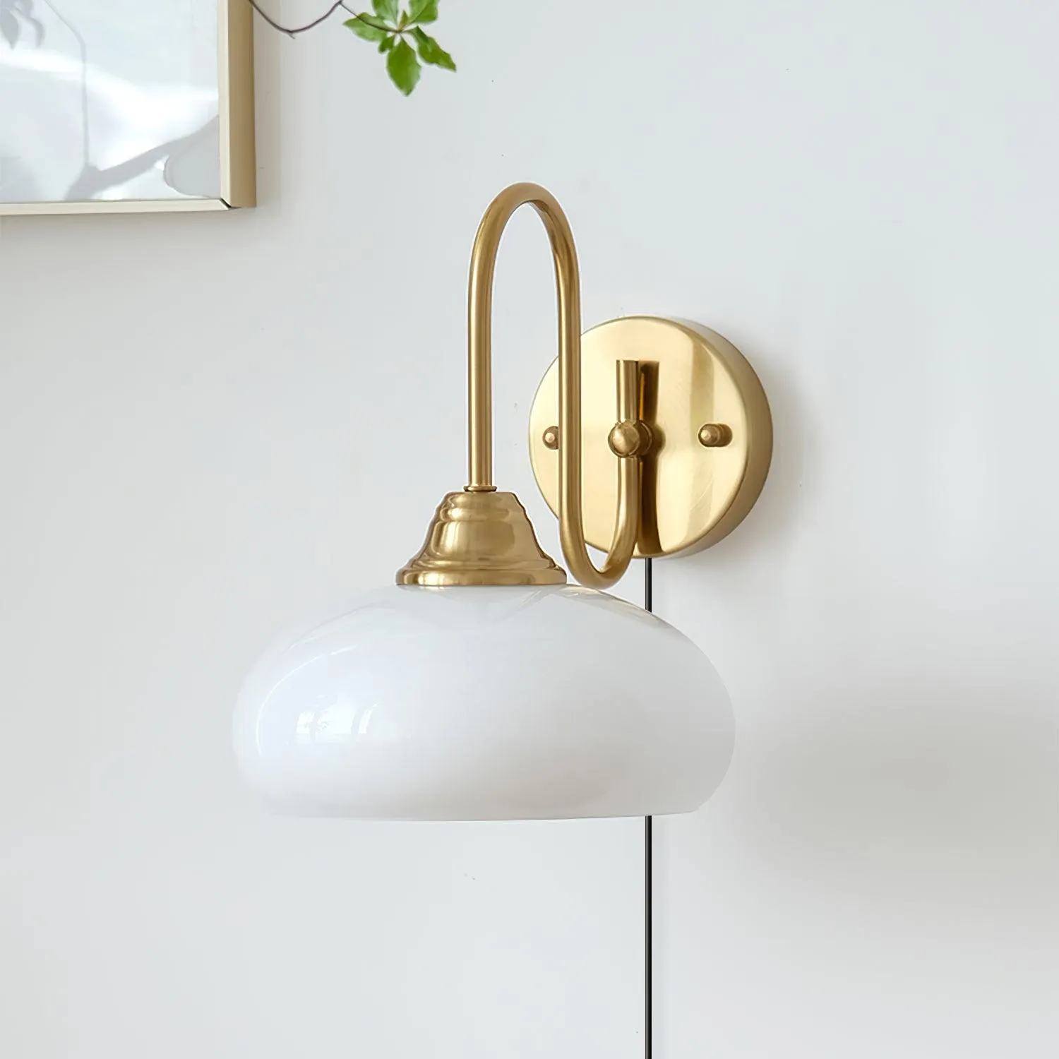 Nova Brass Plug In Wall Light