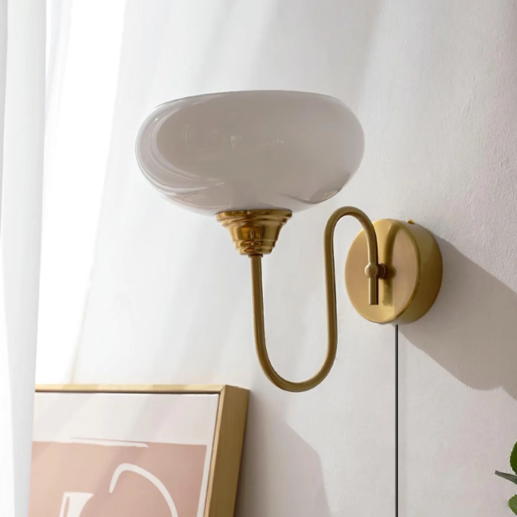 Nova Brass Plug In Wall Light