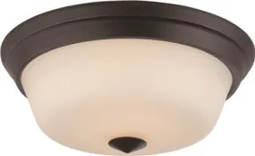 Nuvo Calvin Led Flush Mount Ceiling Fixture Mahogany Bronze 13 Inch  Uses (2) 19.6-Watt Led Lamps