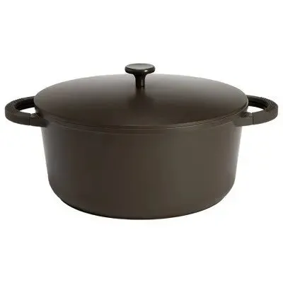 Open Box - Goodful 7qt Cast Ceramic Stock Pot Lid Side Handles Silicone Grip