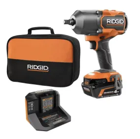 Open Box -  RIDGID 18V Brushless Cordless 4-Mode 1/2 in. High-Torque Impact Wrench Kit with 4.0 Ah Battery and Charger