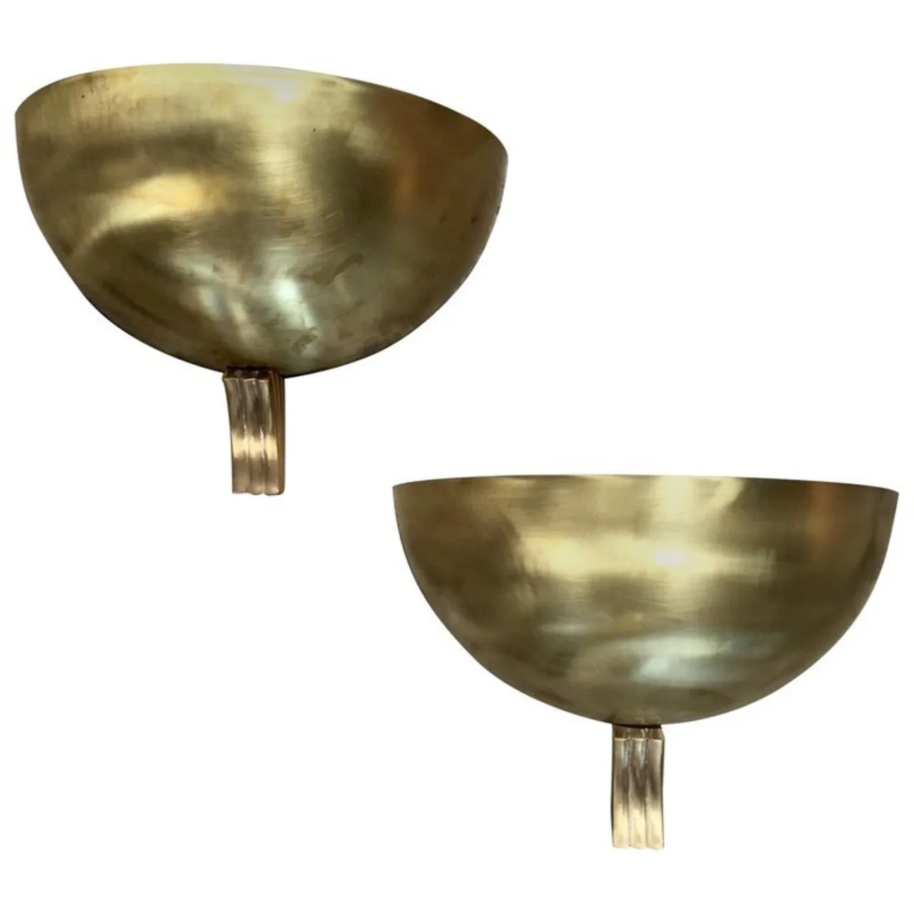 Pair of Italian Half Moon in Brass Wall Lights