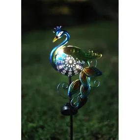 Peacock Solar Garden Stake Light Decoration Warm White LED - 79.5cm by Bright Garden