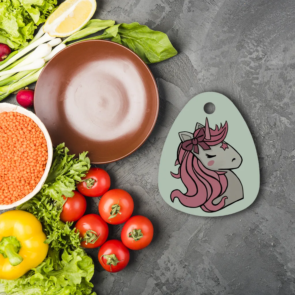 Pink Unicorn Sublimation Glass Cutting Board