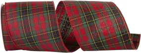 Plaid Christmas Ribbon for Wreaths - 4" x 10 Yards