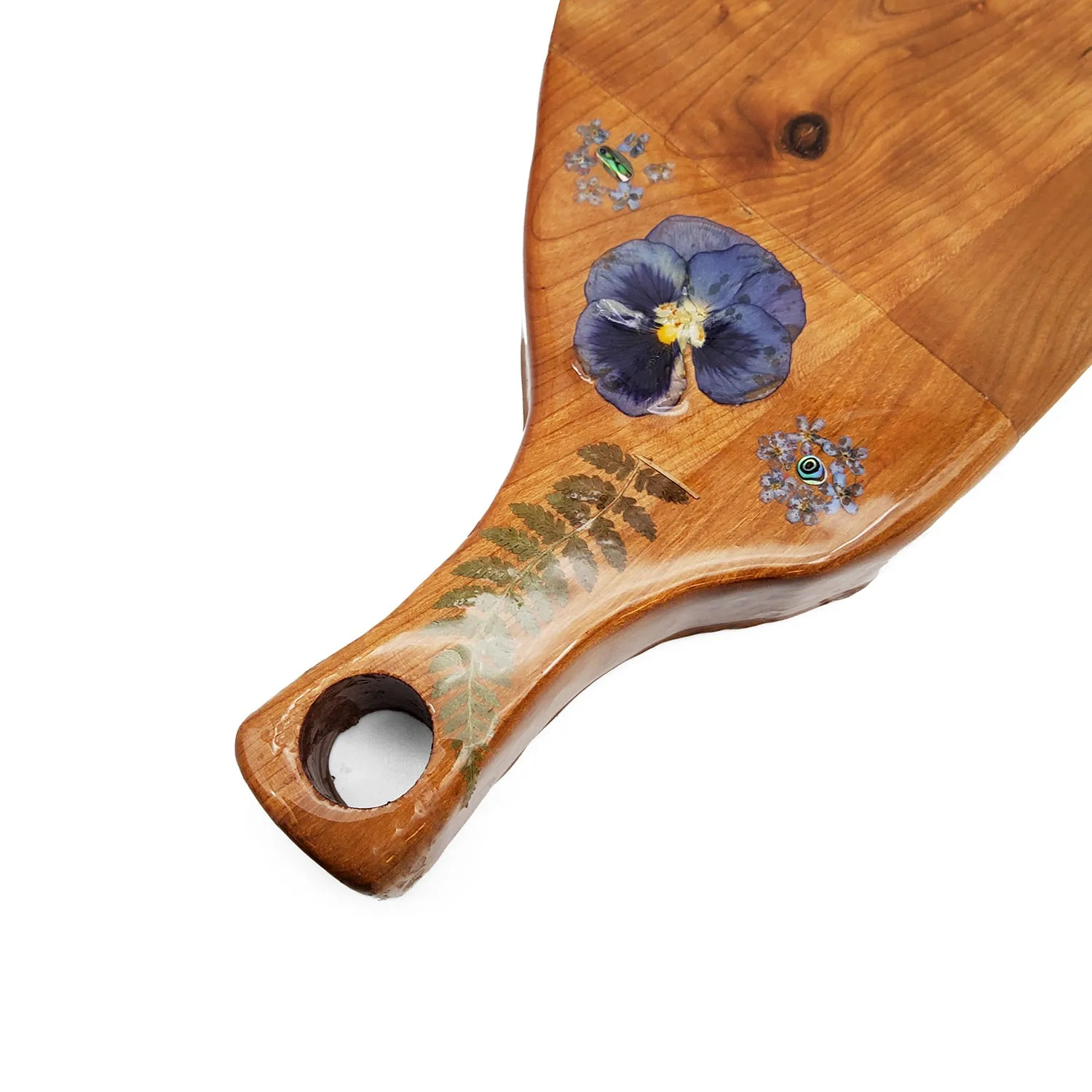 Pressed Flowers Cutting Board