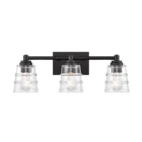 Pulsate 3-Light Vanity in Matte Black