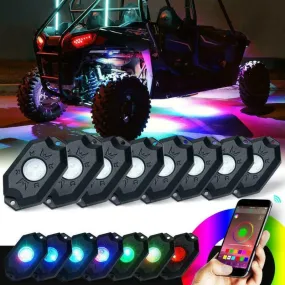 RGB LED Rock Light Set with Bluetooth Controller for ATV UTV