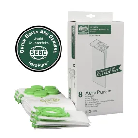 SEBO 5093AM Filter Bags (8 Pack) for Models X, G, C, & 300/350/370 Mechanical