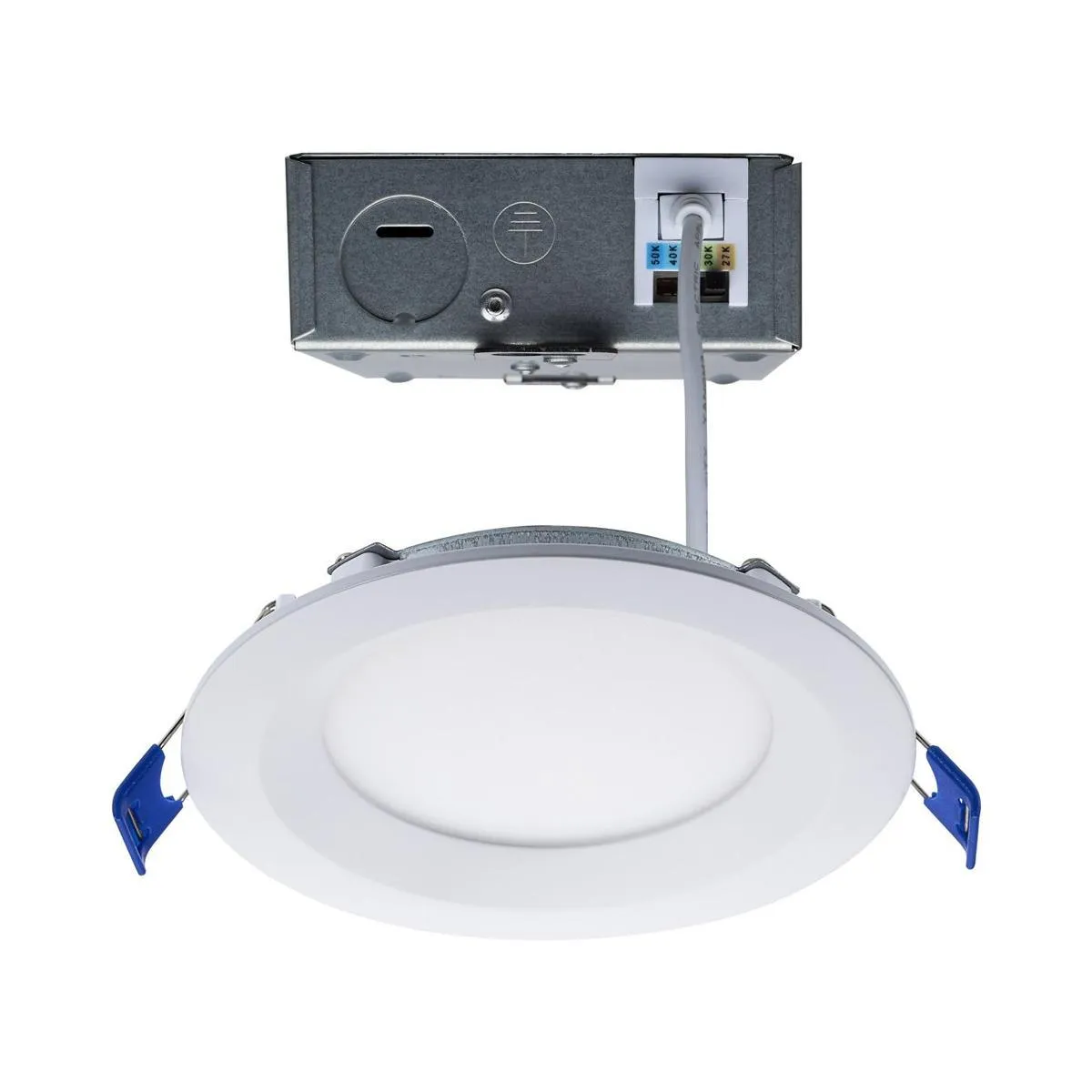 Slim Fit 4 Inch Round Canless LED Recessed Light, 850 Lm, 27K|30K|35K|40K|50K, White Finish