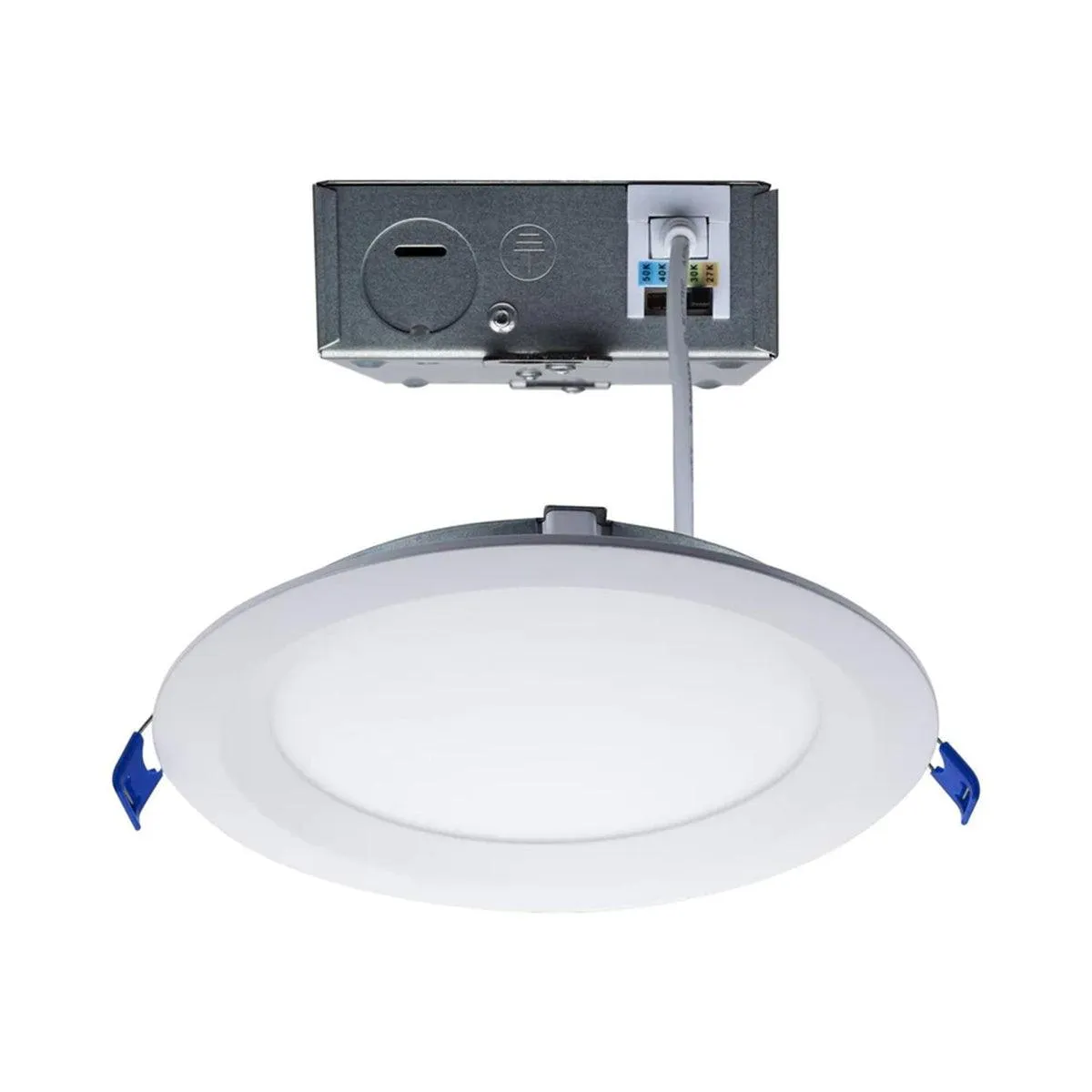 Slim Fit 6 Inch Round Canless LED Recessed Light, 1100 Lm, 27K|30K|35K|40K|50K, White Finish