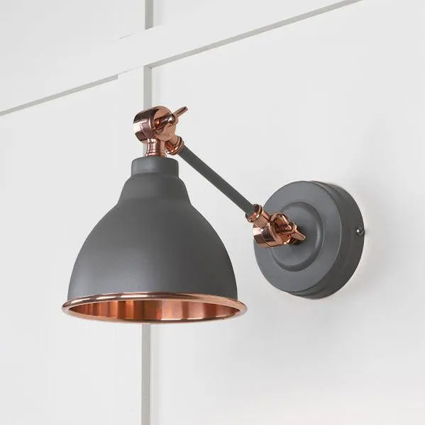 Smooth Copper Brindley Wall Light in Bluff | From The Anvil