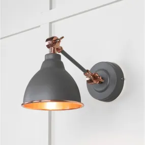 Smooth Copper Brindley Wall Light in Bluff | From The Anvil