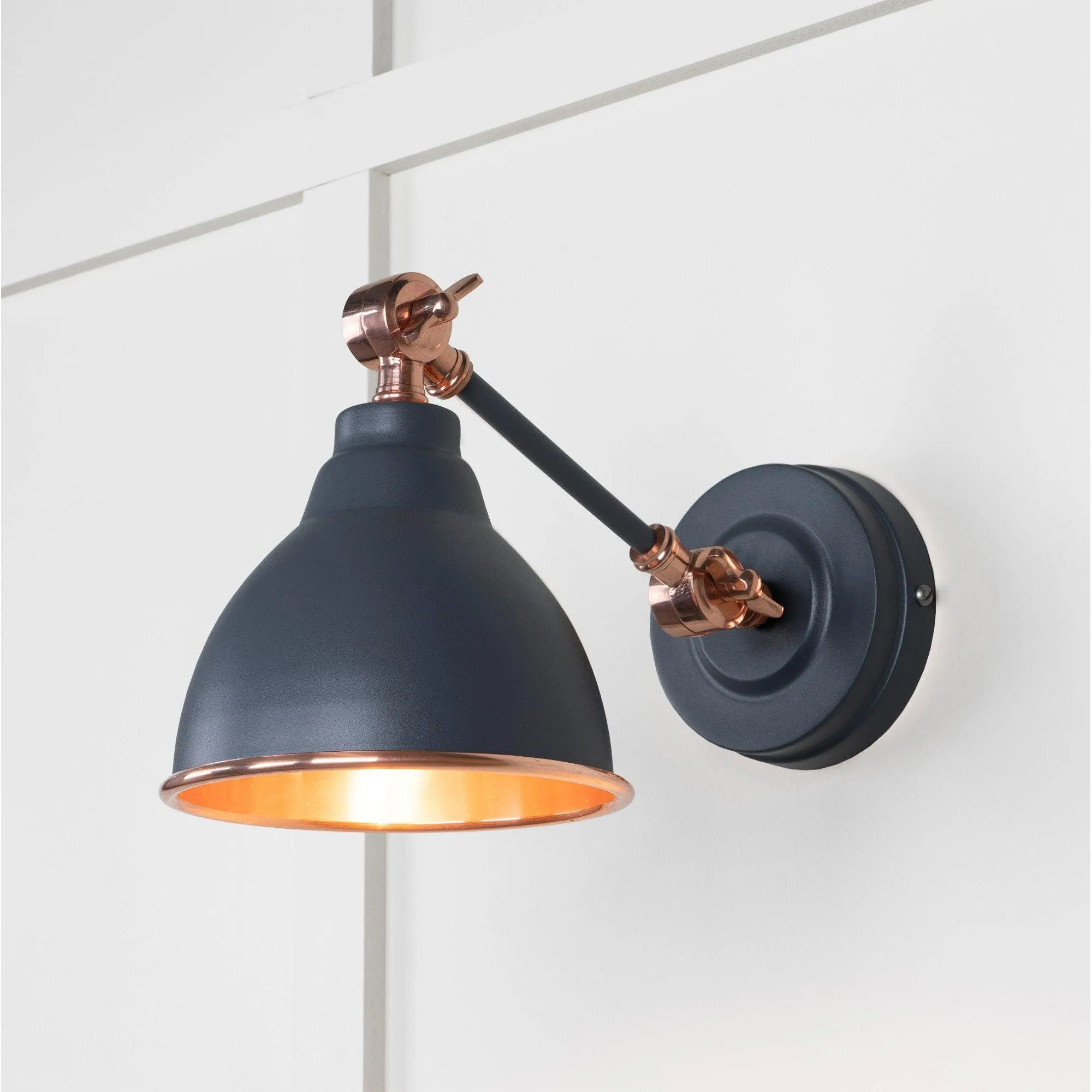 Smooth Copper Brindley Wall Light in Slate | From The Anvil