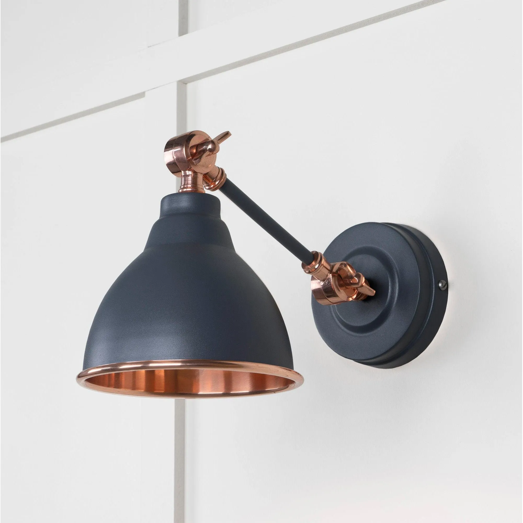 Smooth Copper Brindley Wall Light in Slate | From The Anvil