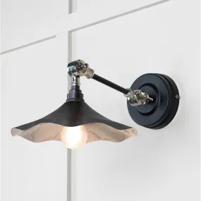 Smooth Nickel Flora Wall Light in Elan Black | From The Anvil