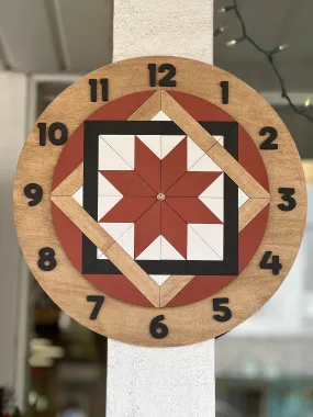 SVG File: Barn Quilt Clock (LARGE BED LASER FILE) Laser Ready