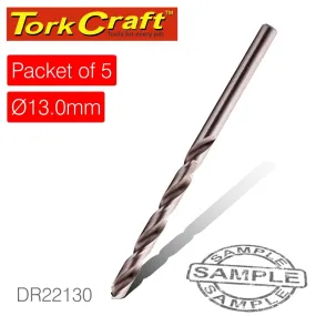 TORK CRAFT DRILL HSS 13.0MM 135DEG 5 PACK INDUSTRIAL BIT DR22130