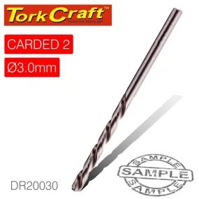 TORK CRAFT DRILL HSS 3.0MM 135DEG 2/CARD INDUSTRIAL BIT DR20030