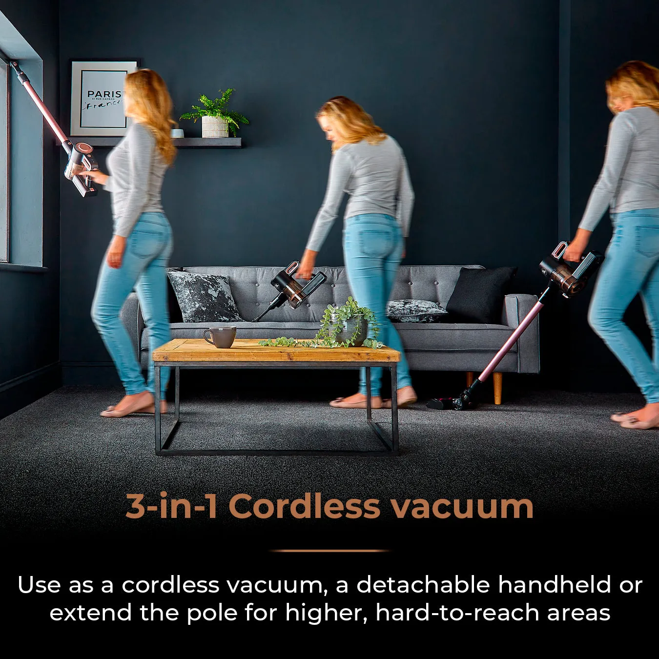 Tower VL40 Pro Pet 22.2V Cordless 3-IN-1 DC Vacuum Cleaner - Rose Gold