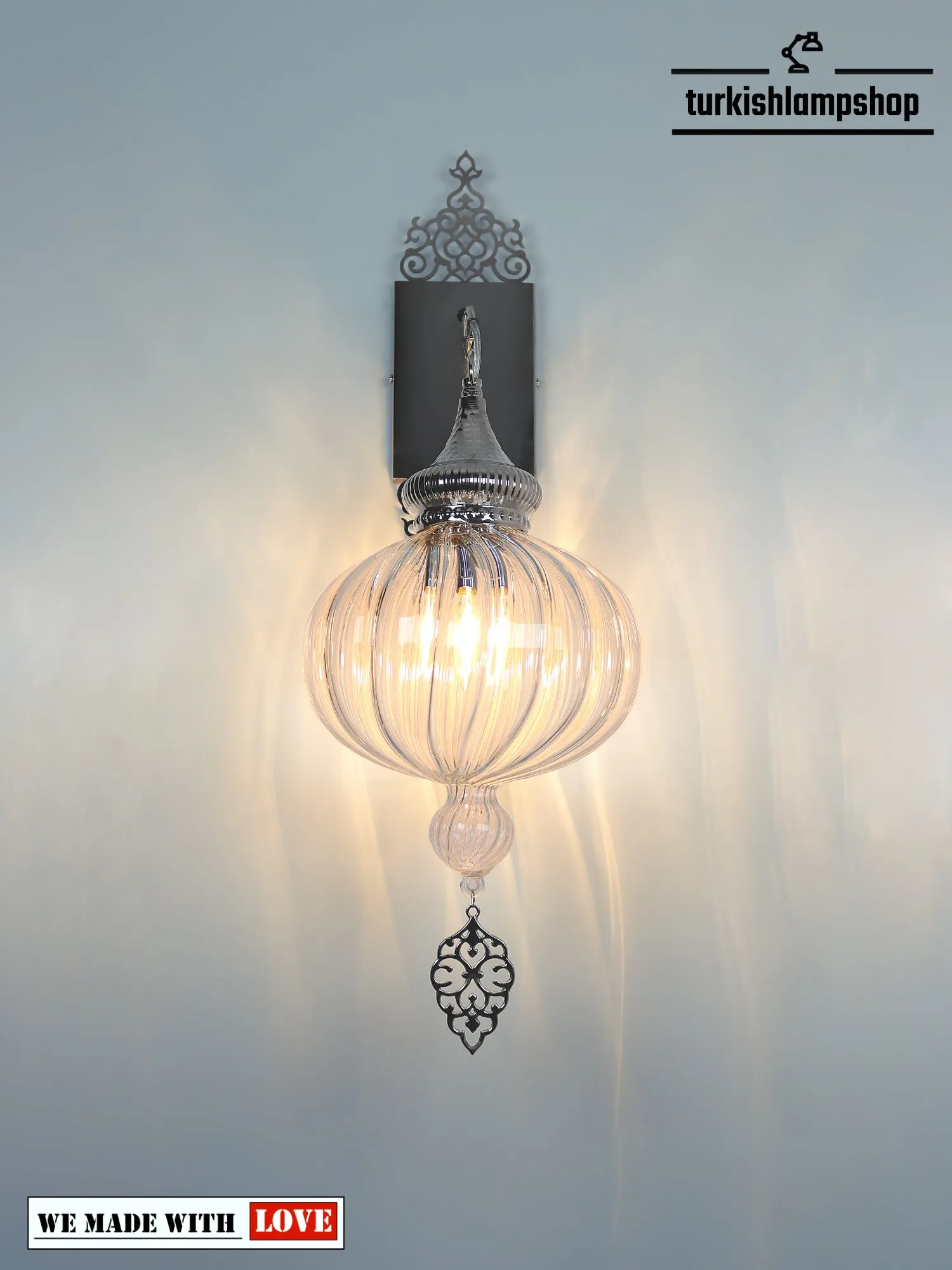 Turkish Wall Light Pyrex Glass Transparent Color