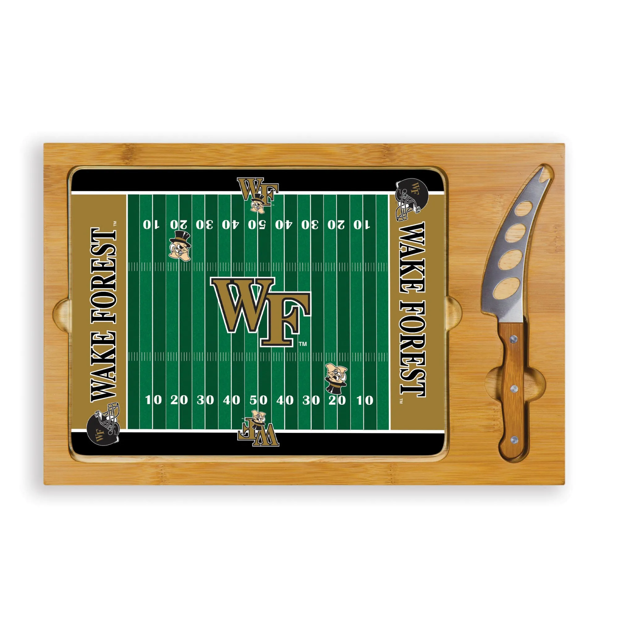 Wake Forest Demon Deacons - Icon Glass Top Cutting Board & Knife Set