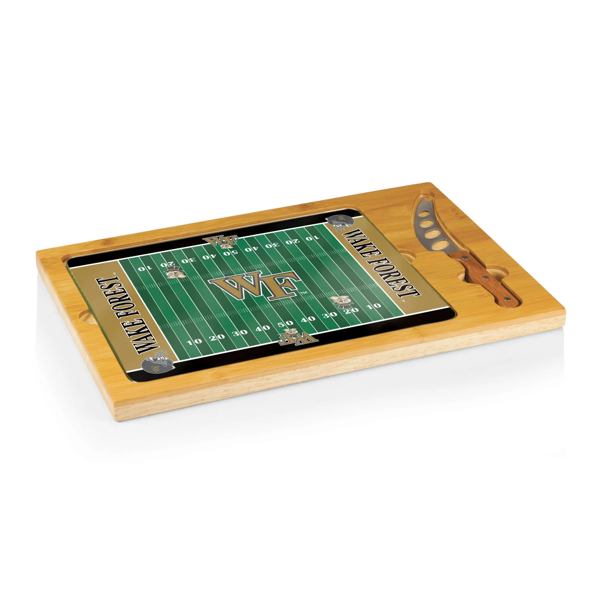 Wake Forest Demon Deacons - Icon Glass Top Cutting Board & Knife Set