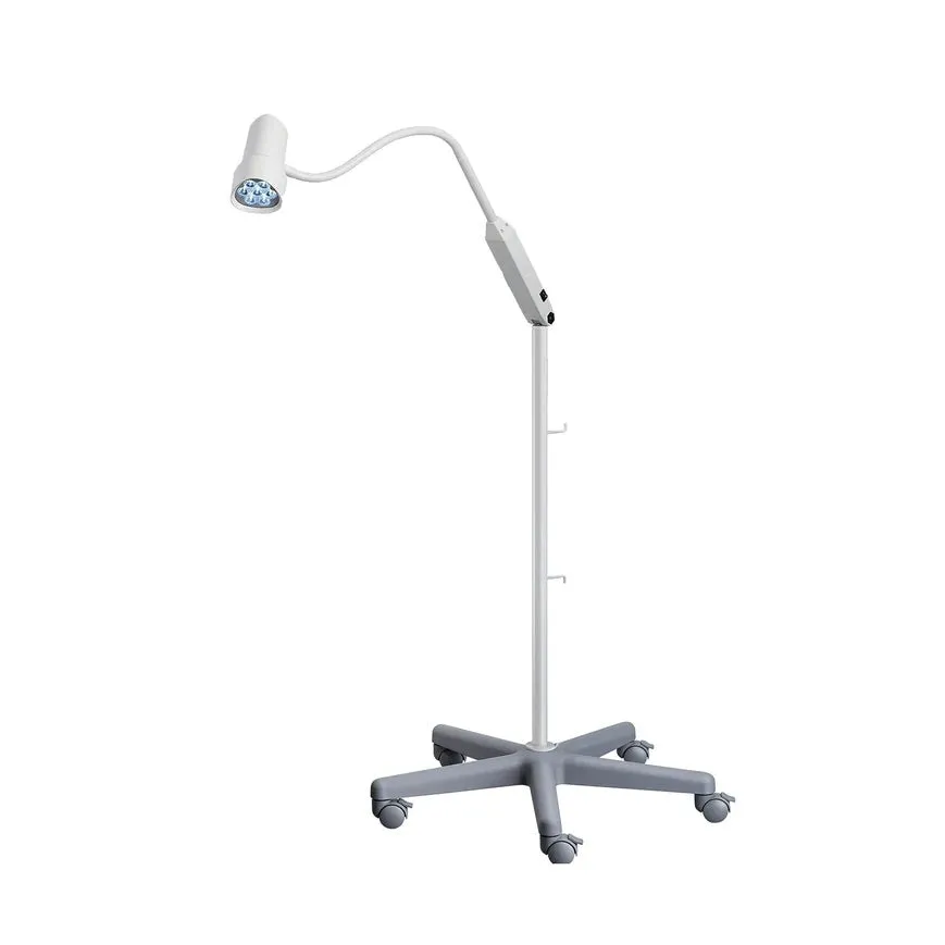 Waldmann D16044110, HALUX N50-3 P SX LED Examination Light, Medical Grade, Gooseneck Arm, 4400K/3800K/3300K, Rolling Floor Stand