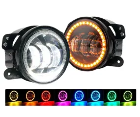 Xprite Fog Lights Dodge Magnum (2005-2008) 4 Inch RGB LED Halo - Escapade Series